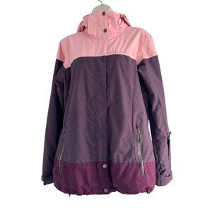 Columbia Women’s Sz M Omni Tech Snowshoe Jacket Purple Pink Burgundy Color Block